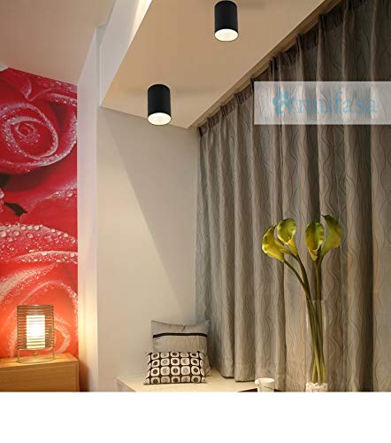 3 Watts Black Body LED Round Surface Panel Cylinder Light Cylindrical Shape Indoor Ceiling Mounted Spot Down Light Aluminium Body (9Cm Height) (Warm White) (Pack of 1)