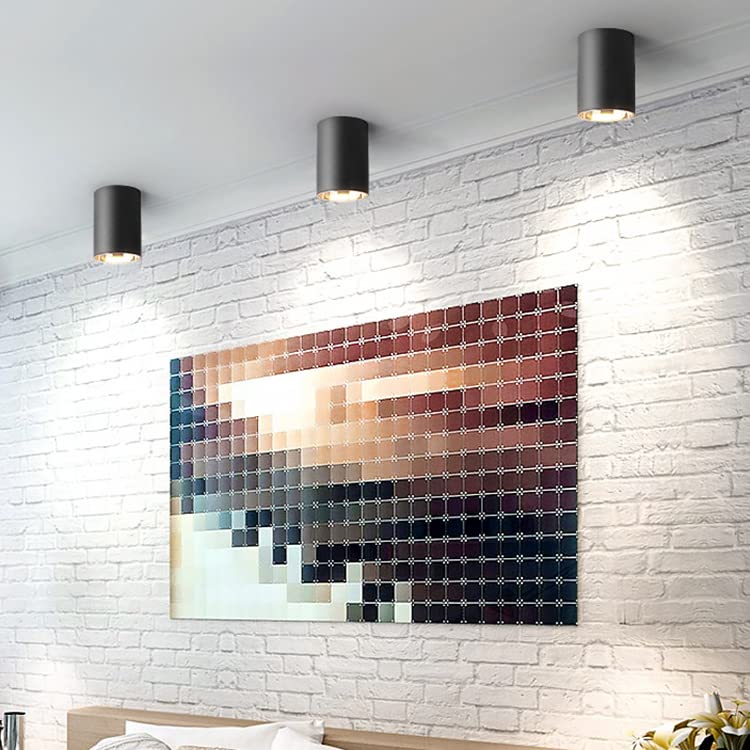 3 Watts Black Body LED Round Surface Panel Cylinder Light Cylindrical Shape Indoor Ceiling Mounted Spot Down Light Aluminium Body (9Cm Height) (Warm White) (Pack of 1)