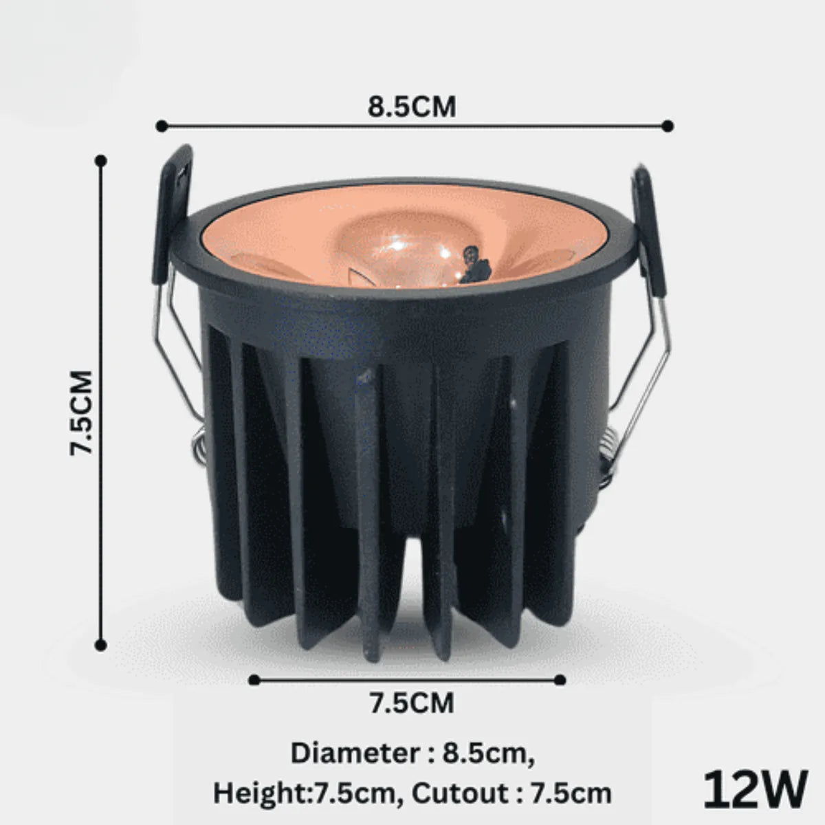 18W LED COB Spot Light | Black Body with Shining Rose Gold Reflector | Cool White Recessed POP Ceiling Light Pack of 1 (Copy)