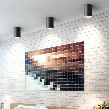 3 Watts Black Body LED Round Surface Panel Cylinder Light Cylindrical Shape Indoor Ceiling Mounted Spot Down Light Aluminium Body (9Cm Height) (Warm White) (Pack of 1)